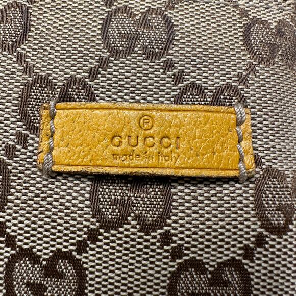 Gucci GG Canvas Web Sherry Line Tote Bag - Yellow & Brown Handle - Picture 6 of 16